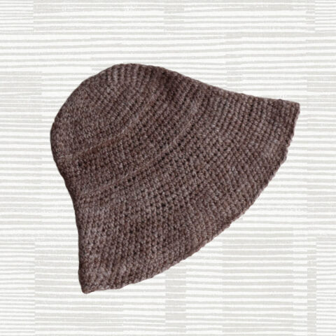 PopsFL knitwear manufacturer wholesale Women's bucket hat, 100% baby alpaca handknitted.